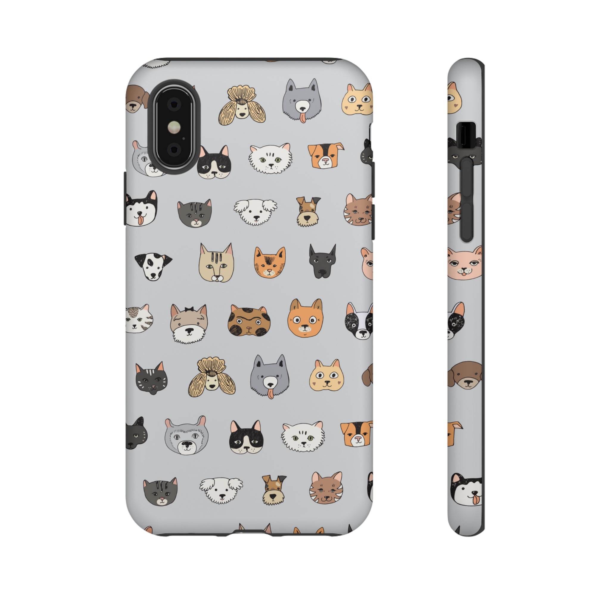 Cats n Dogs Pattern iPhone Case (Protective) iPhone X Matte Phone Case