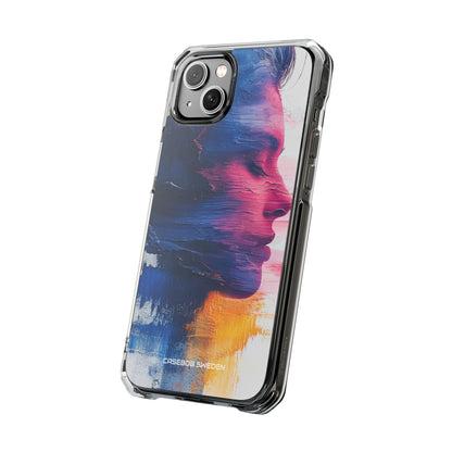 Blue Magenta Portrait - Clear Impact iPhone 14 Phone Case