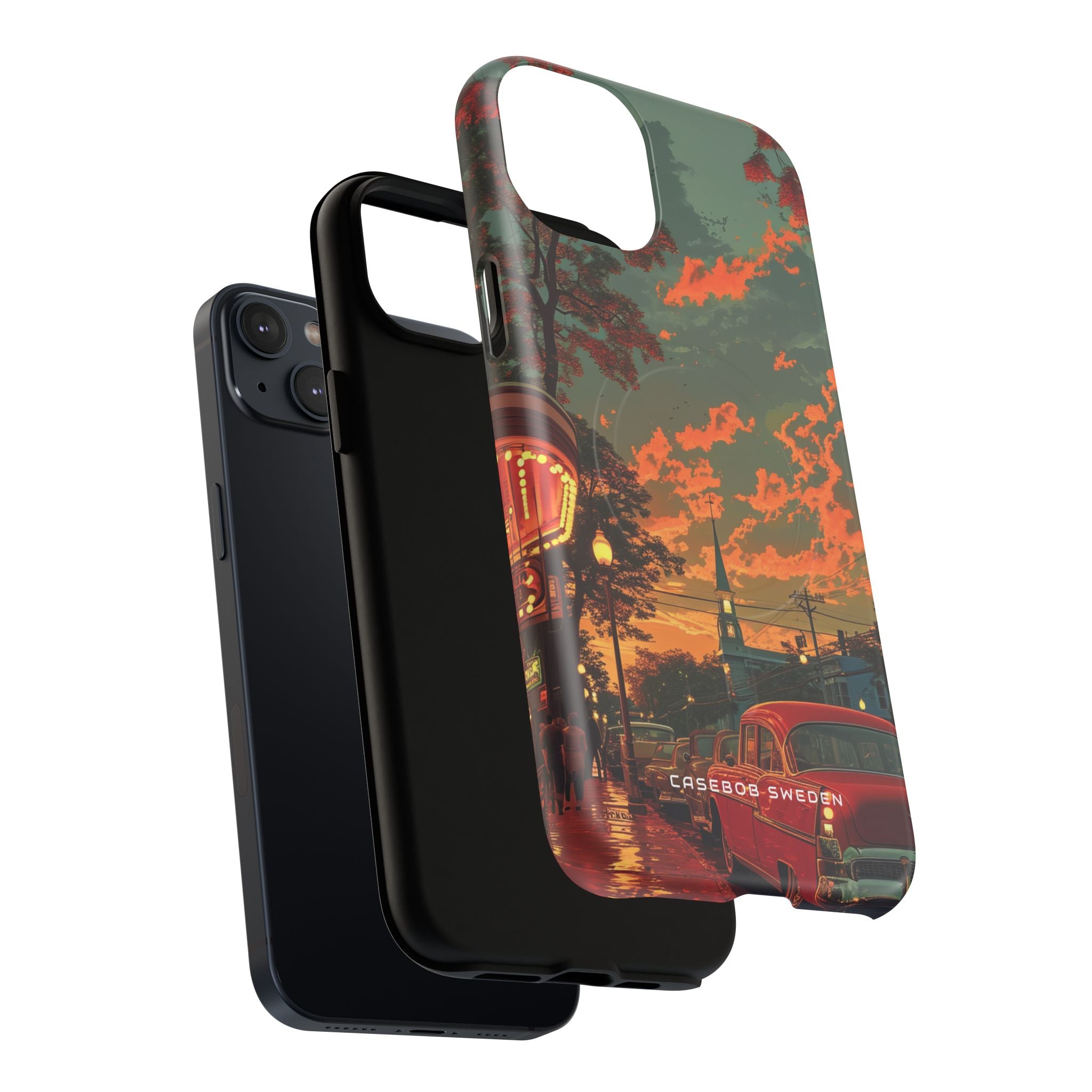 Mid-Century Nostalgia Streetscape iPhone 14 | Tough+ Phone Case