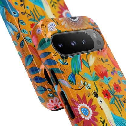 Colorful Birds Bloom Google Pixel 9 Pro Case - Tough
