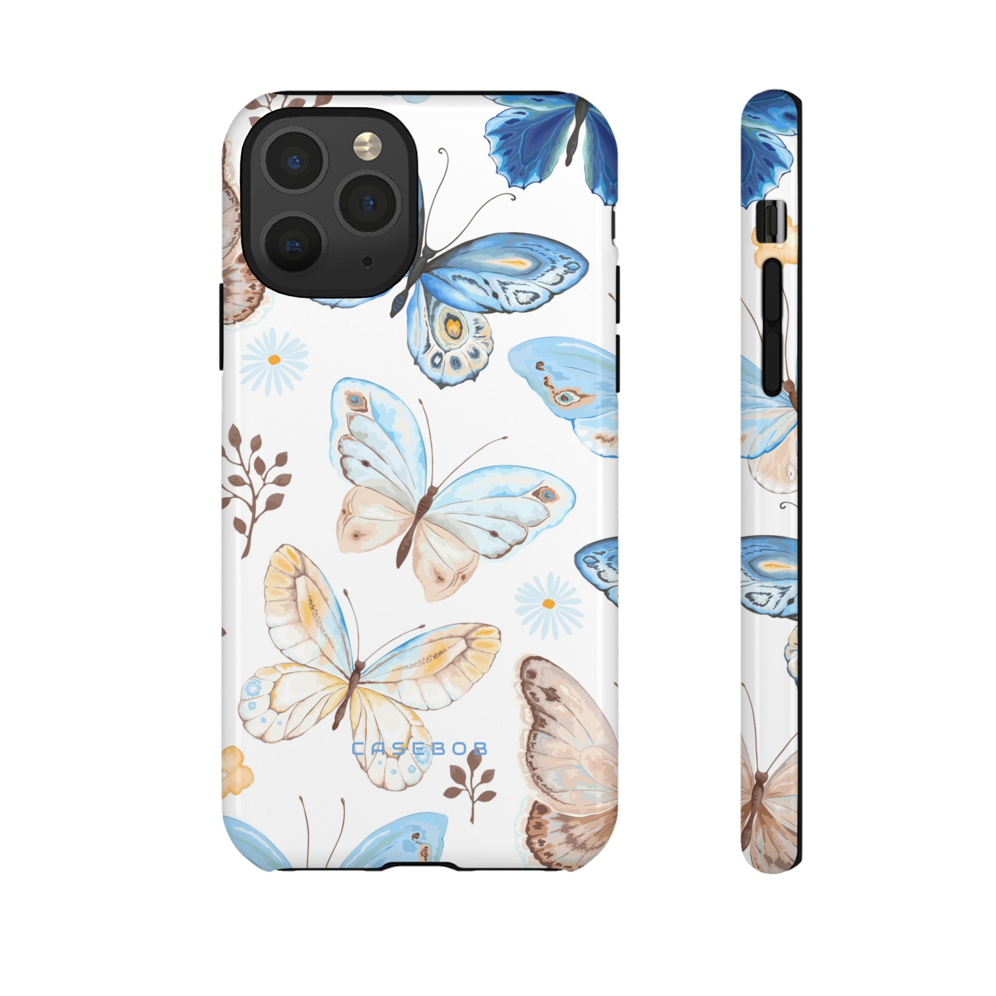 Flying Butterflies, Blue and Yellow iPhone case - Protective Phone Case