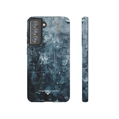 Weathered Blue Tapestry with Cracked Layers  Samsung S21 - Tough Phone Case