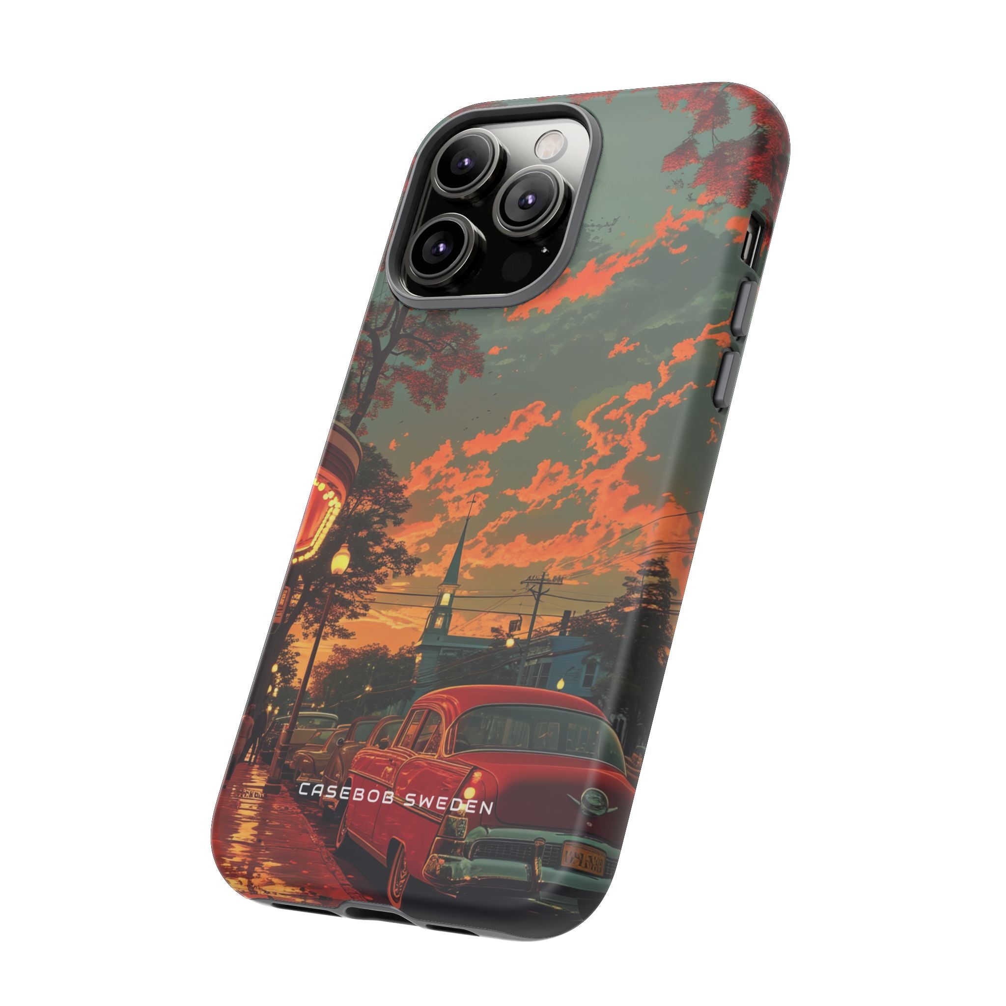 Mid-Century Nostalgia Streetscape iPhone 14 - Tough Phone Case