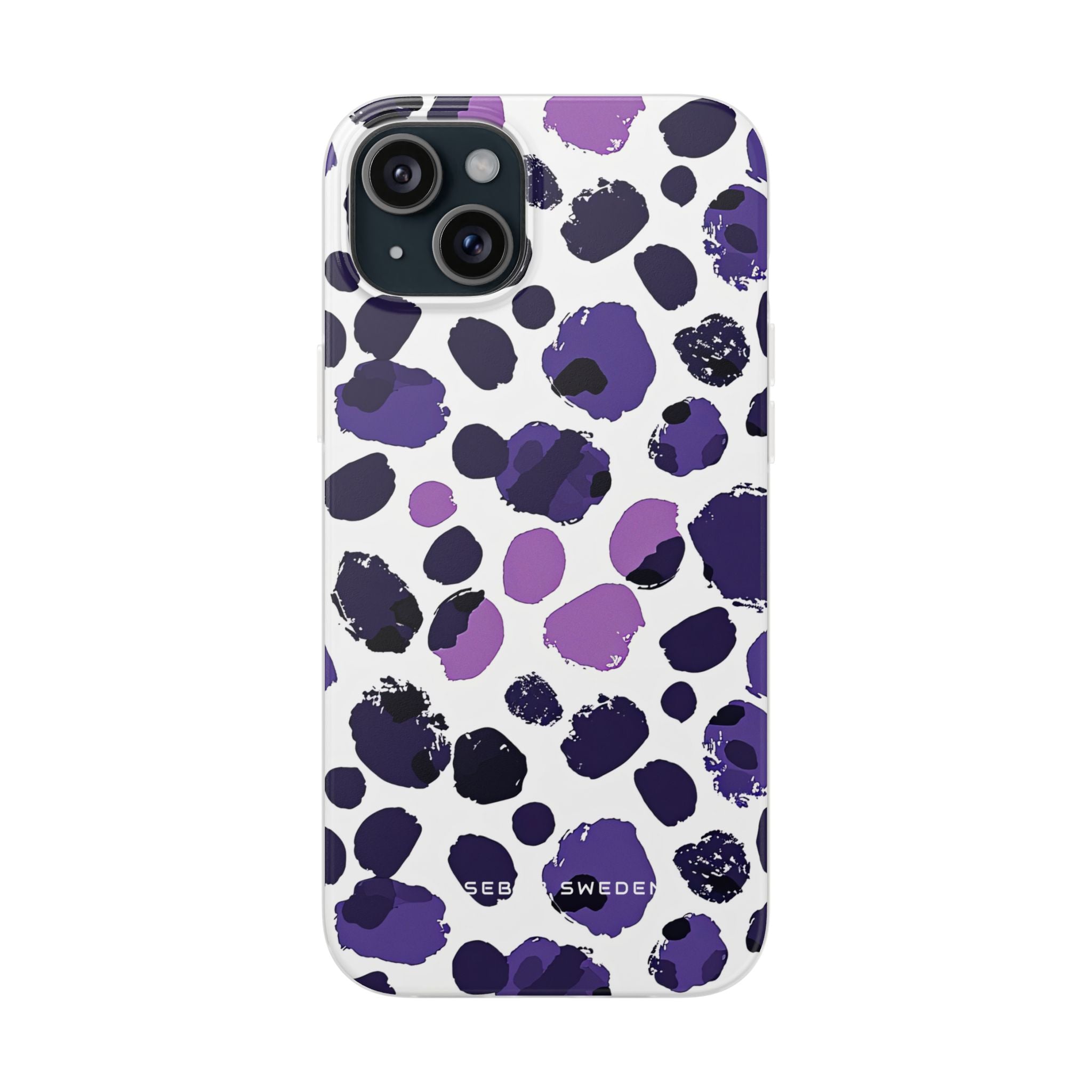 Purple Inkblots iPhone 15 - Flexi Phone Case