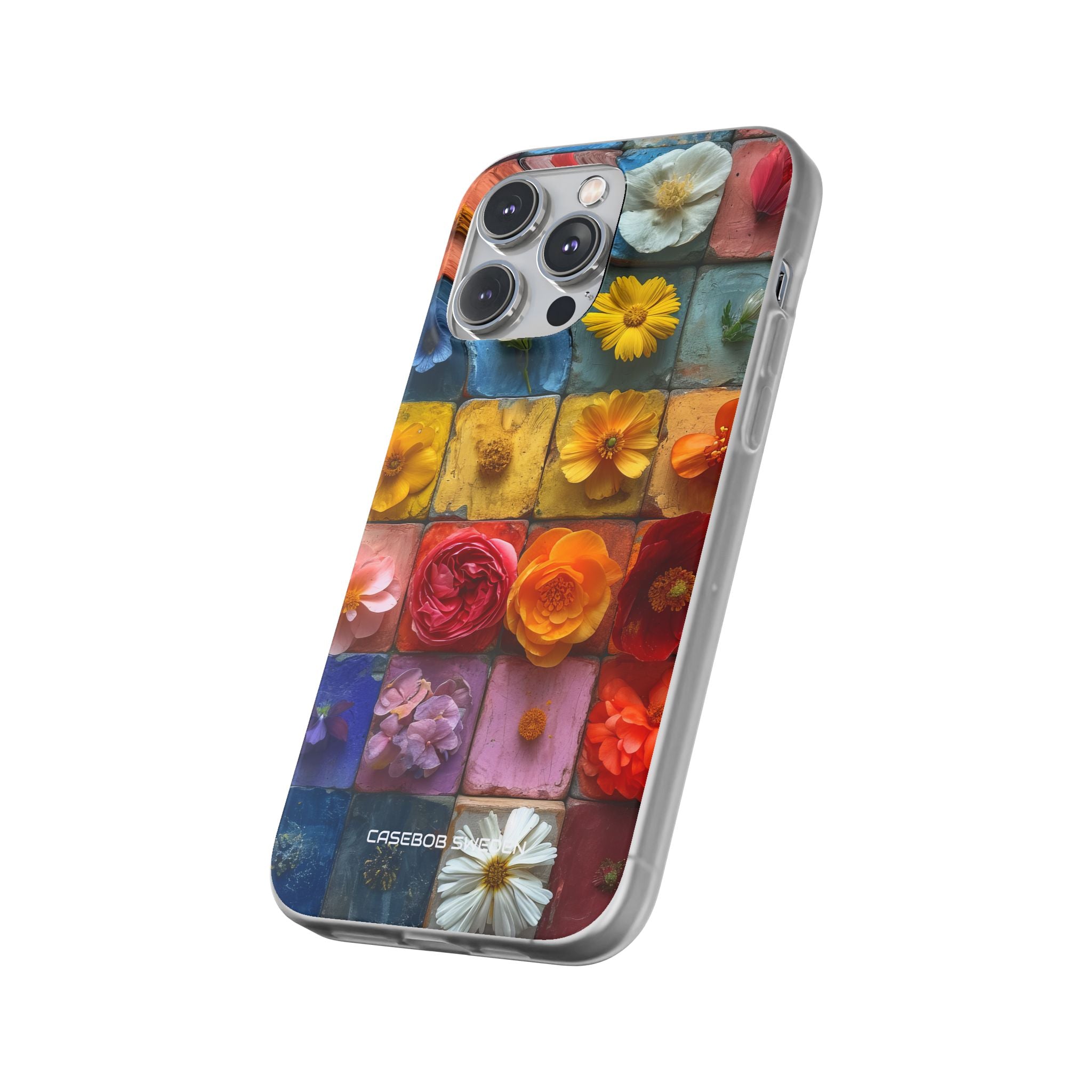 Vibrant Floral Tiles - Flexi iPhone 14 Phone Case