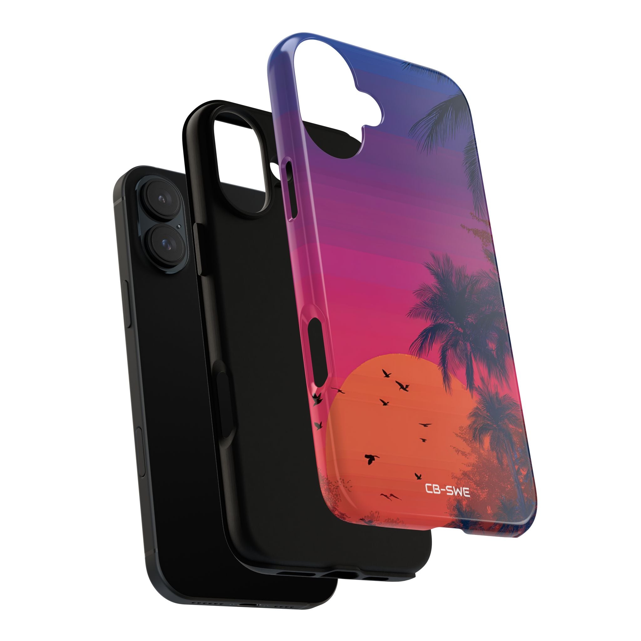 Tropical Sunset Silhouettes - iPhone Case