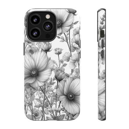 Monochrome Flora | Protective Phone Case for iPhone