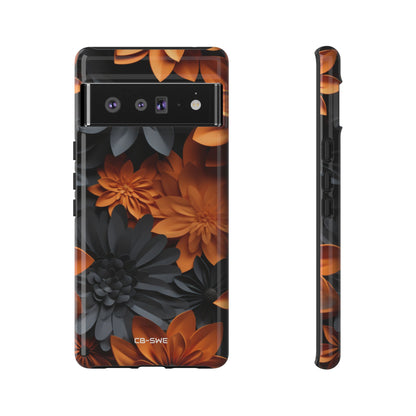 Graphical Orange Florals - Google Pixel Case