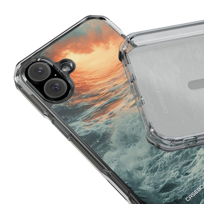 Fiery Wave Power - Clear Impact iPhone 16 Phone Case