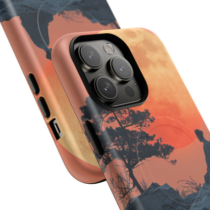 Zen Tranquility Under a Red Moon iPhone 14 | Tough+ Phone Case