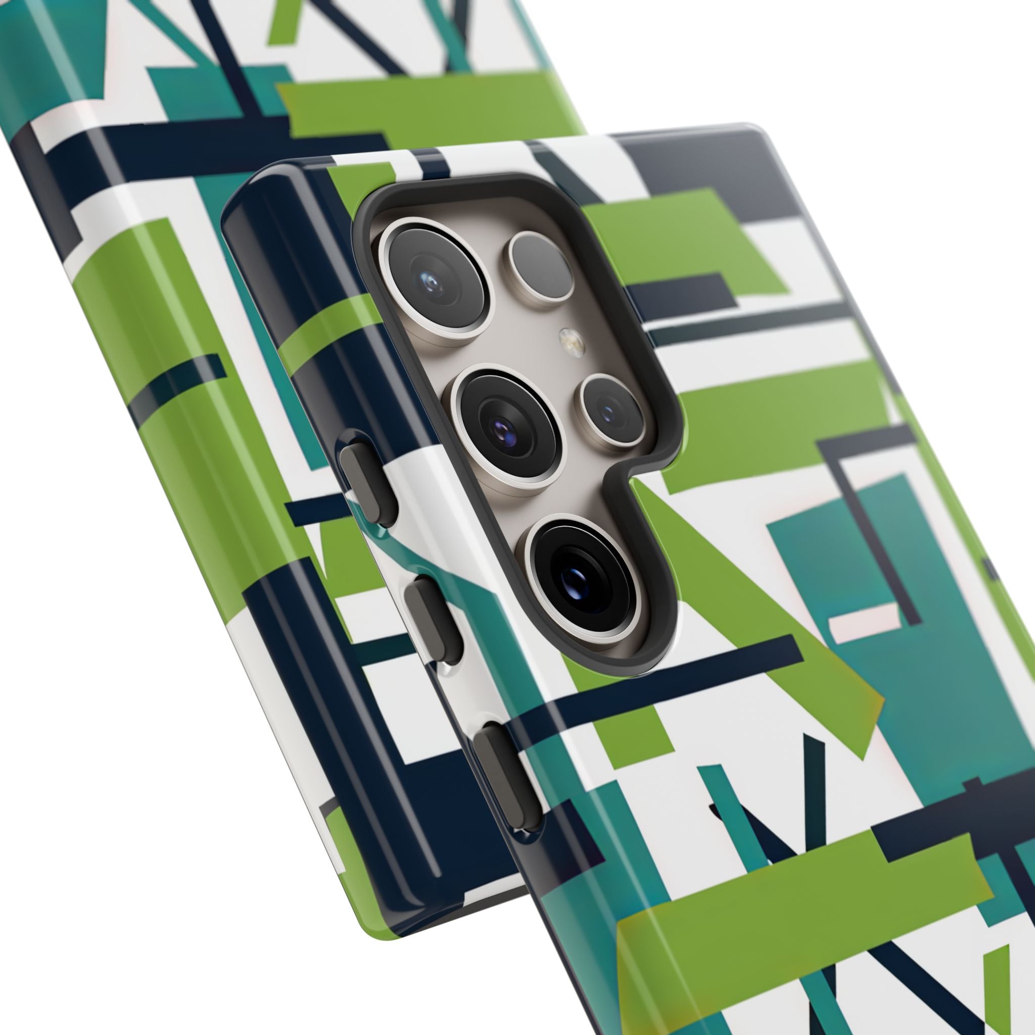 Green Geometry Glide Samsung S24 - Tough Phone Case