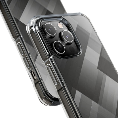 Grayscale Geometric Layers iPhone 14 - Impact Clear+