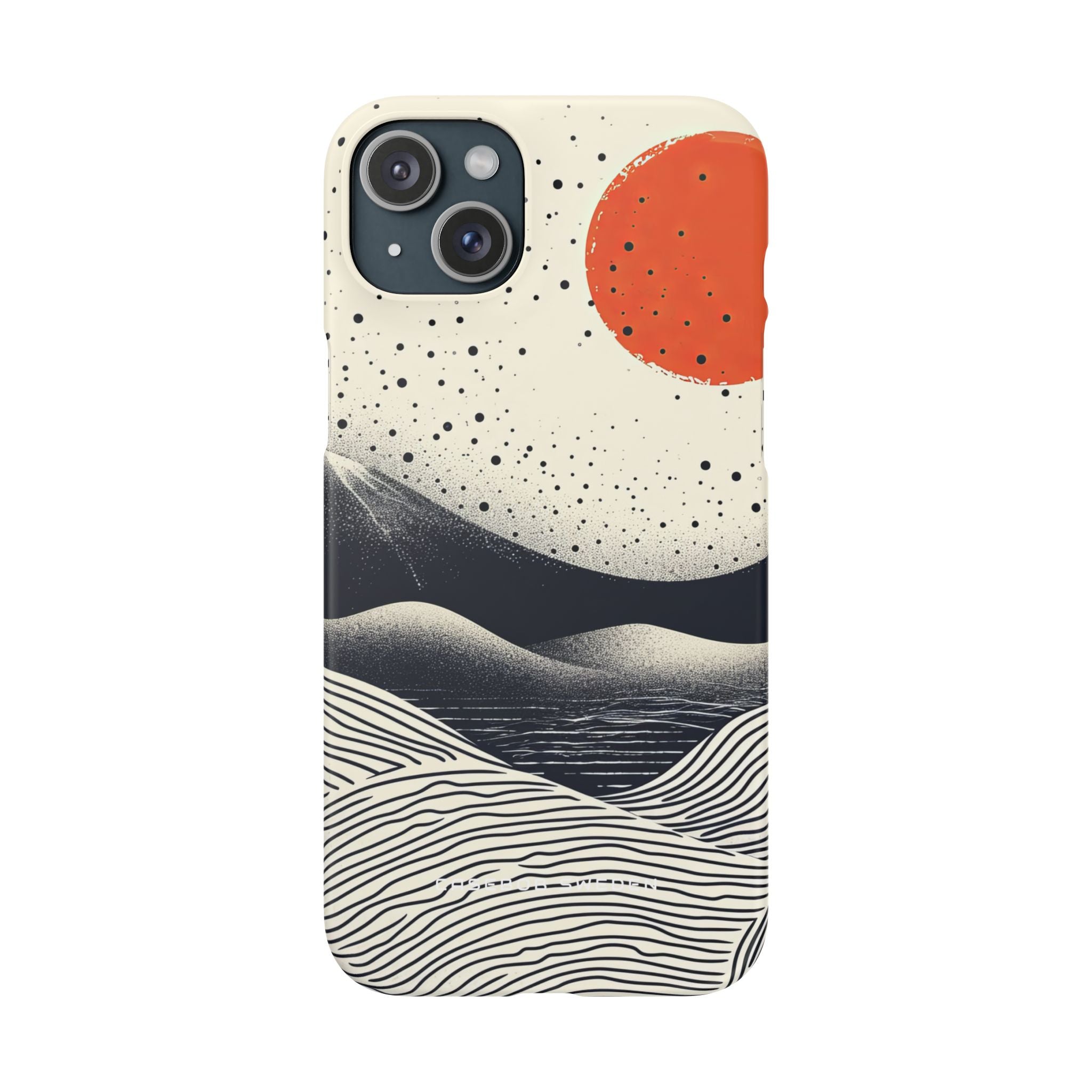 Red Sun Over Flowing Horizons iPhone 15 - Slim Phone Case