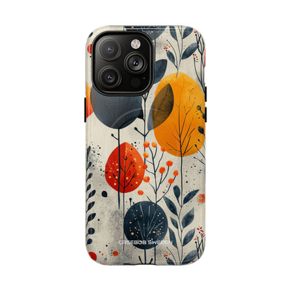 Modern Autumn Leaf Pattern - Tough + MagSafe® iPhone 14 Phone Case