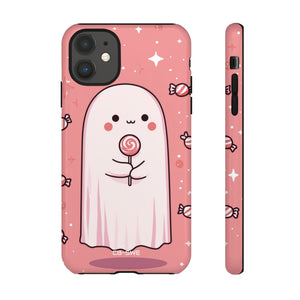 Cute Ghost Holds Candy - iPhone Case