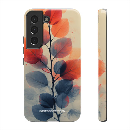 Orange Gray Leaves - Tough Samsung S22 Phone Case