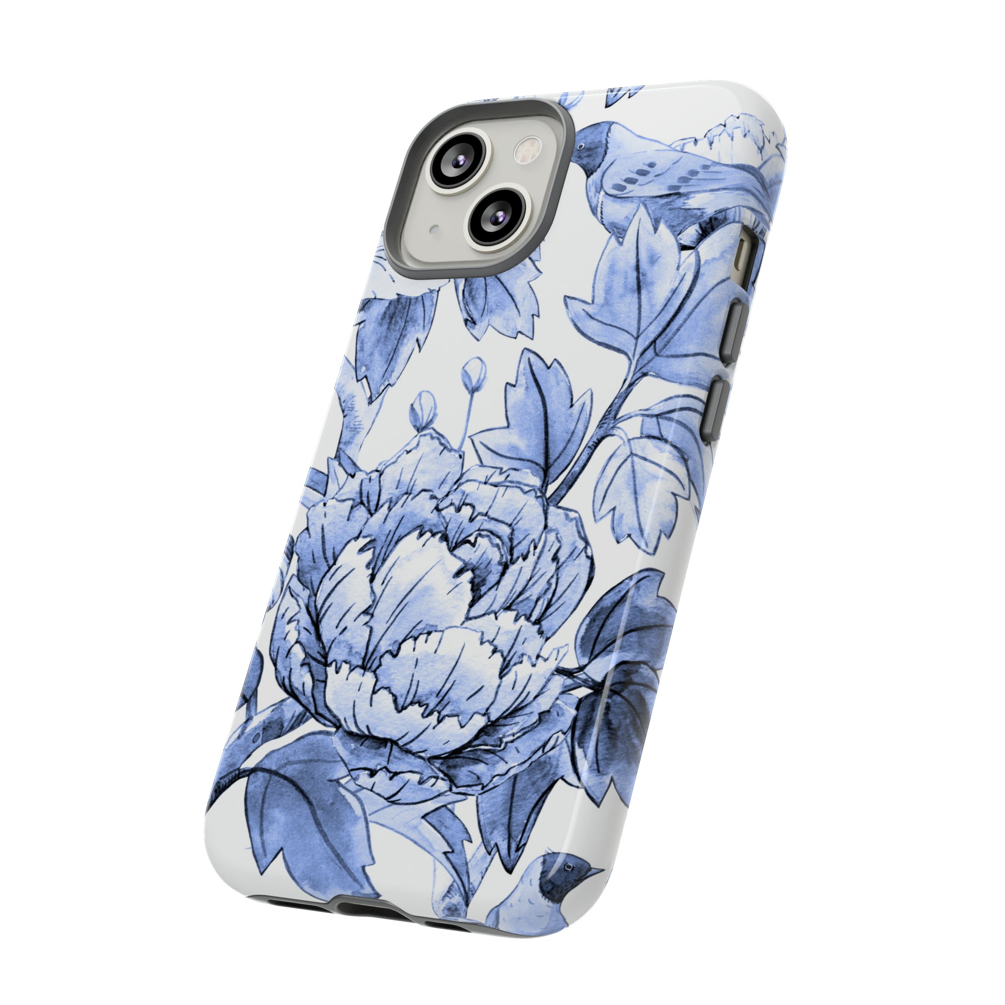 Watercolor Blue Floral - Protective Phone Case