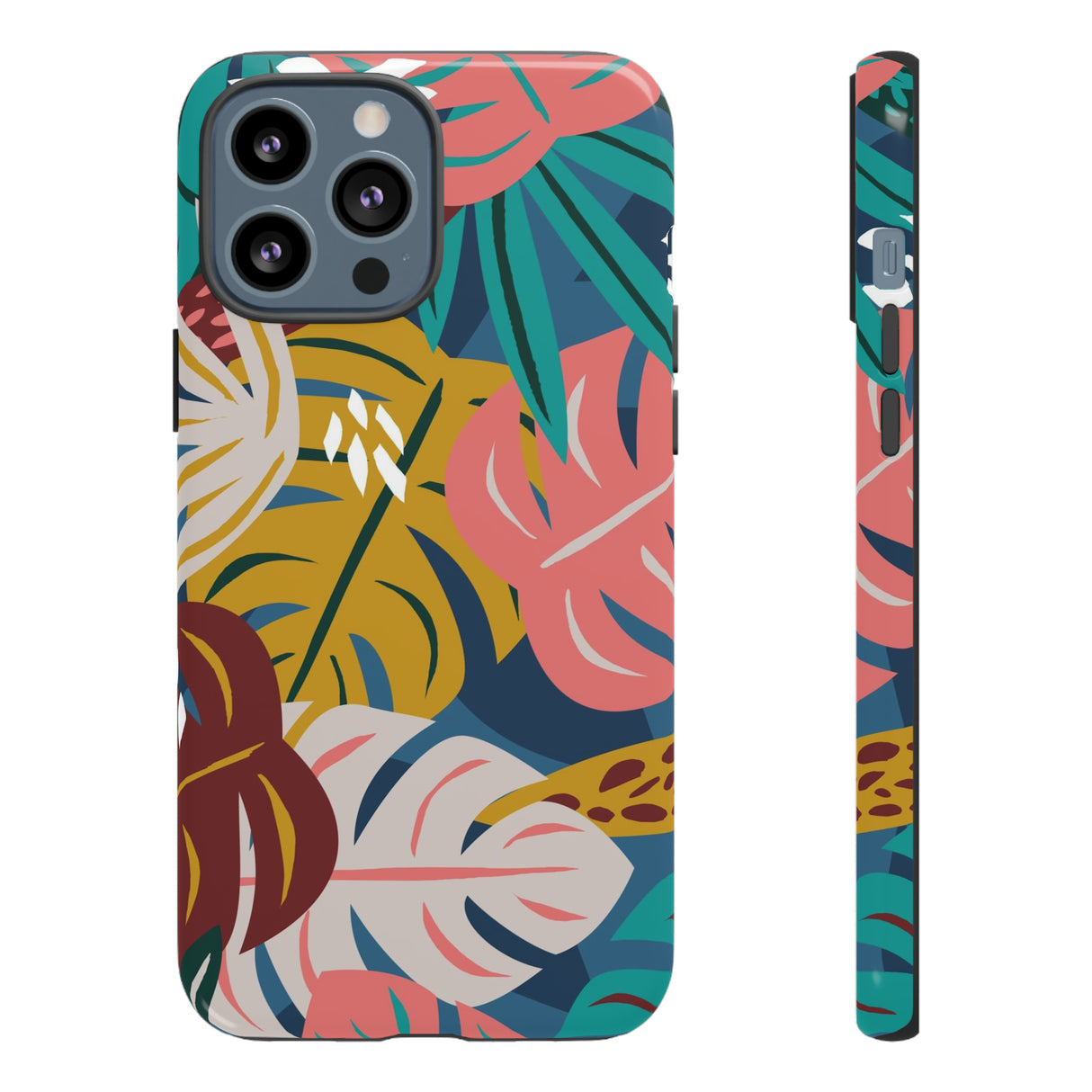 Tropical Leaf Mono - Protective Phone Case