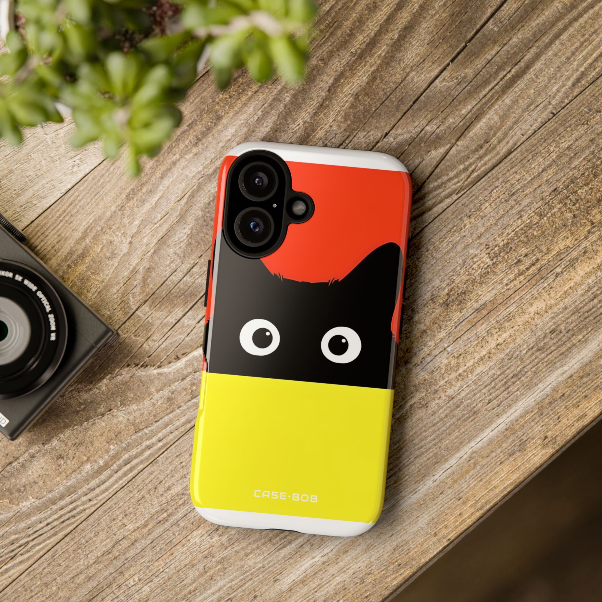 Peekaboo Cat Crimson iPhone 16 Plus Case - Tough