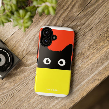 Peekaboo Cat Crimson iPhone 16 Plus Case - Tough