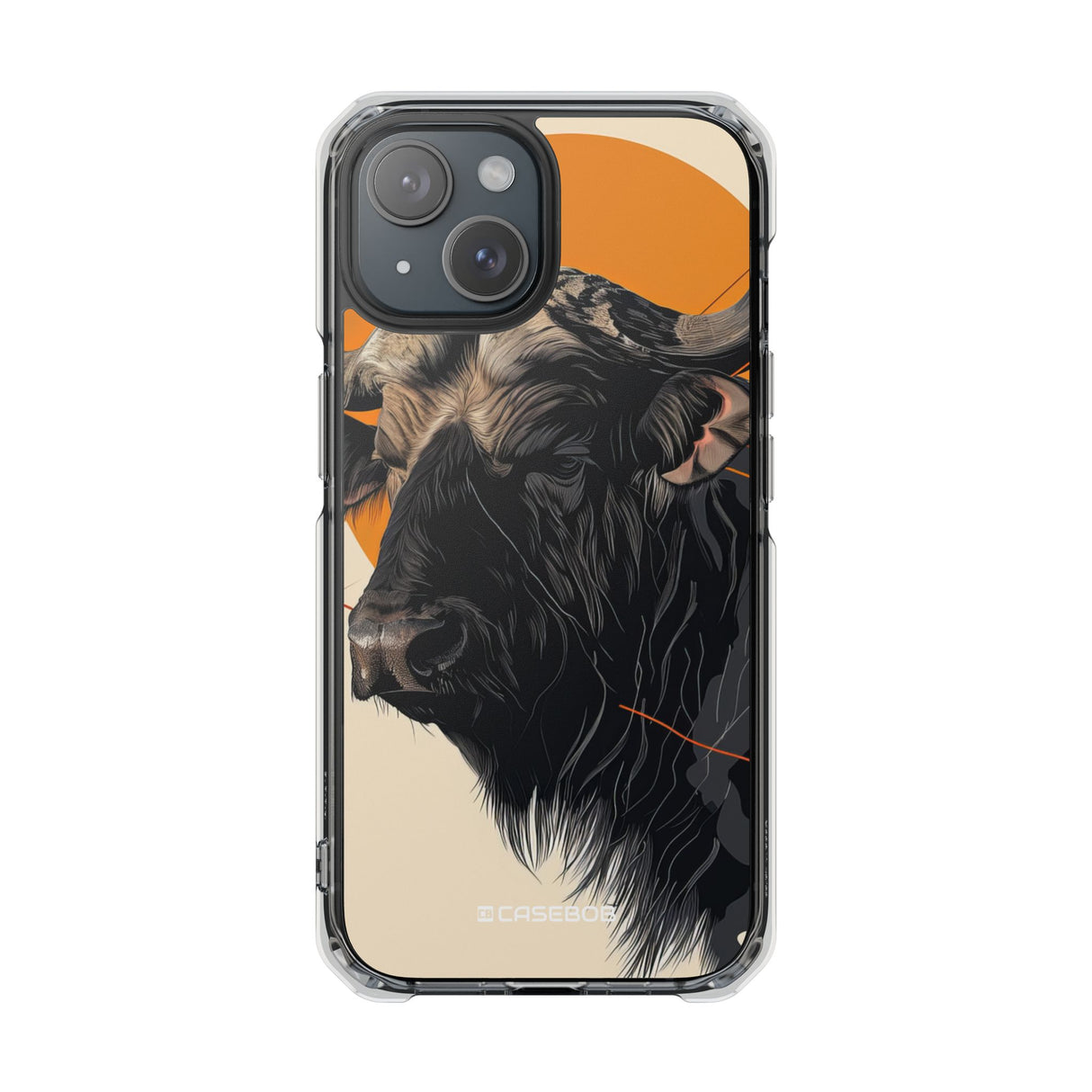 Majestic Buffalo Sun - Phone Case for iPhone (Clear Impact - Magnetic)