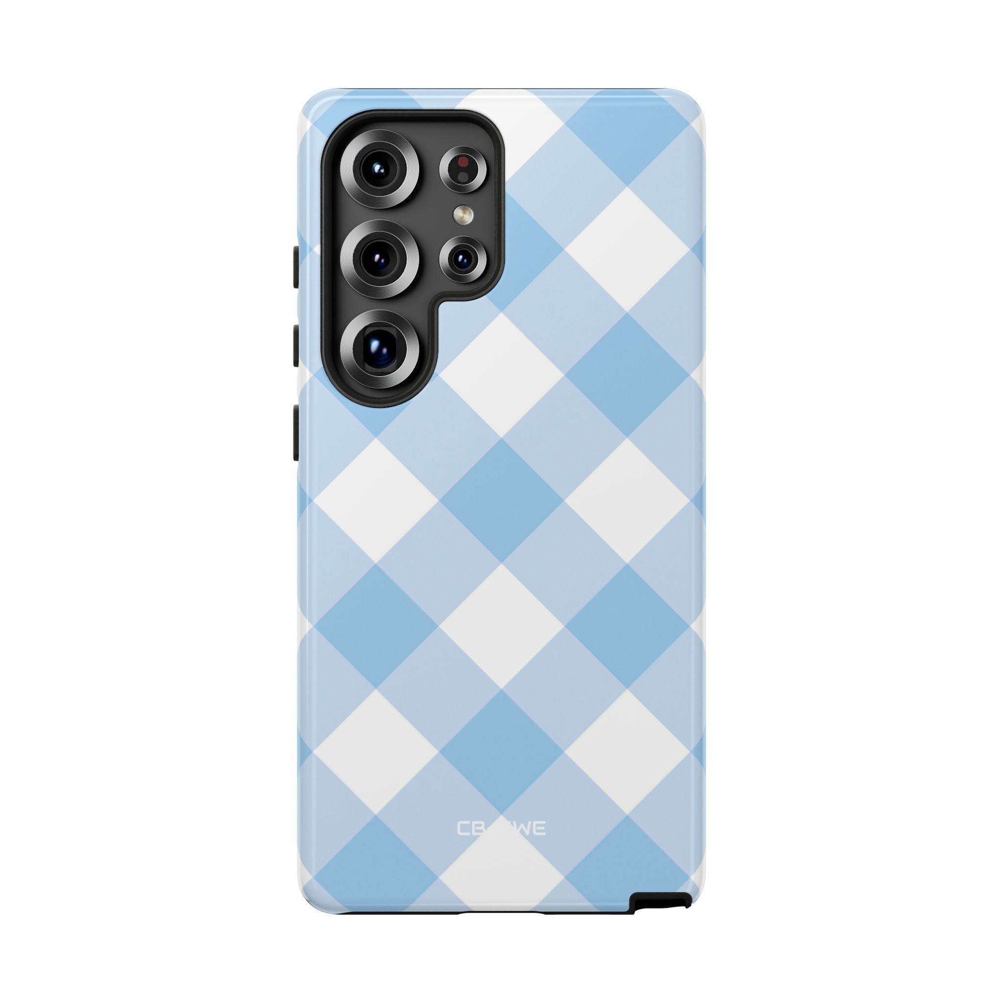 Soft Blue Gingham Elegance - Samsung Case