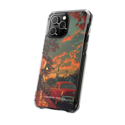 Mid-Century Nostalgia Streetscape iPhone 14 - Clear Impact Phone Case