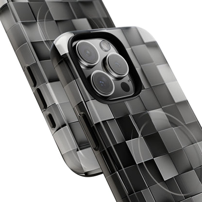 Monochrome Cube Depth iPhone 16 - Tough+