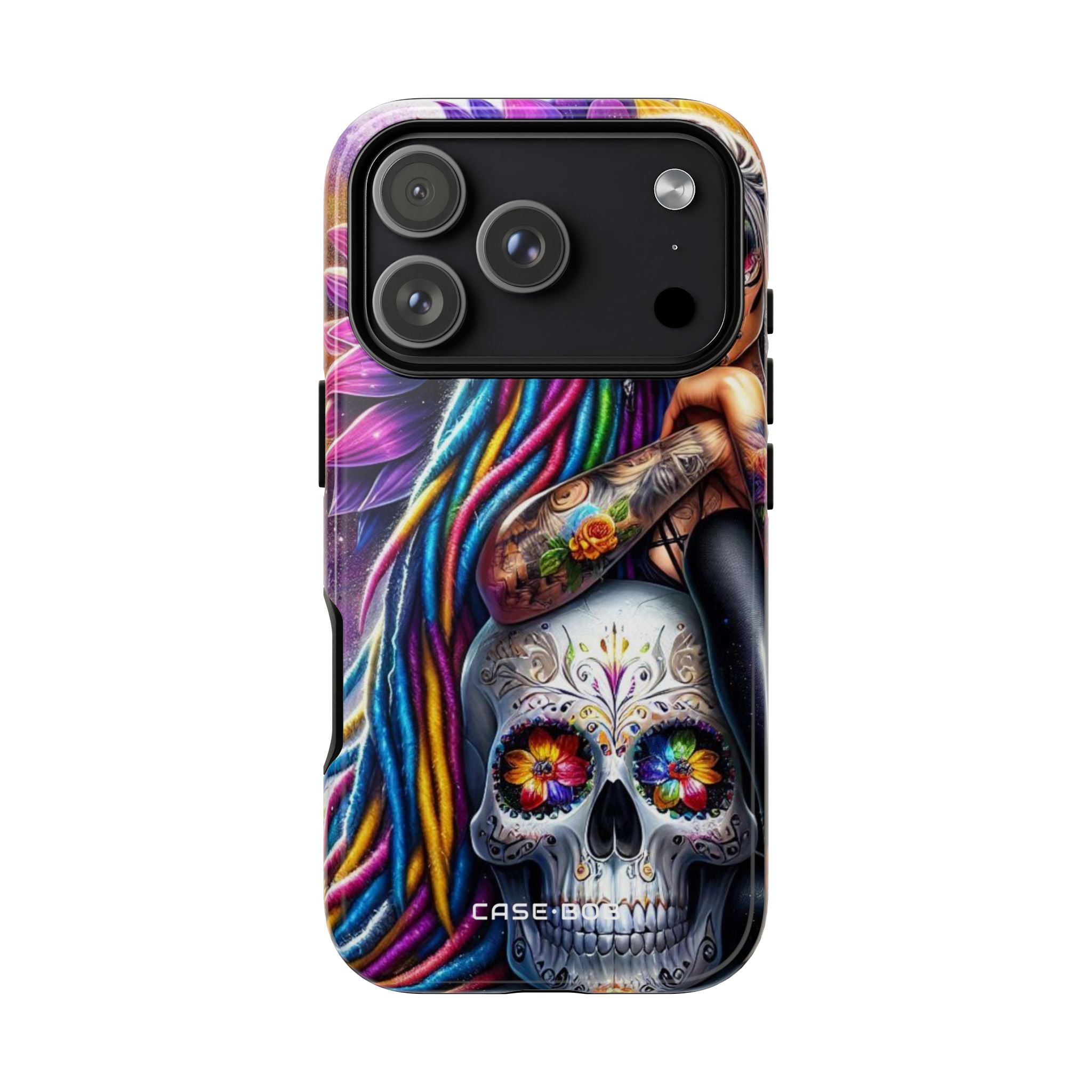 Sunflower Skull Glow iPhone 17 Pro Case - Tough