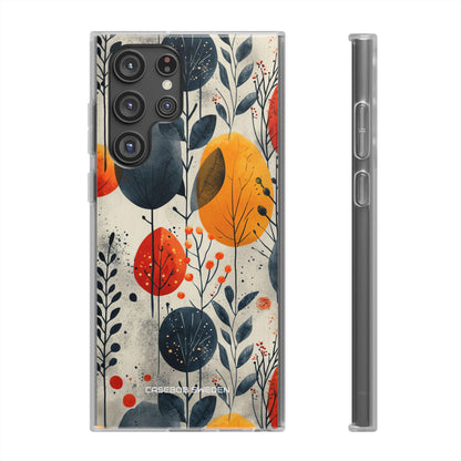 Modern Autumn Leaf Pattern - Flexi Samsung S22 Phone Case