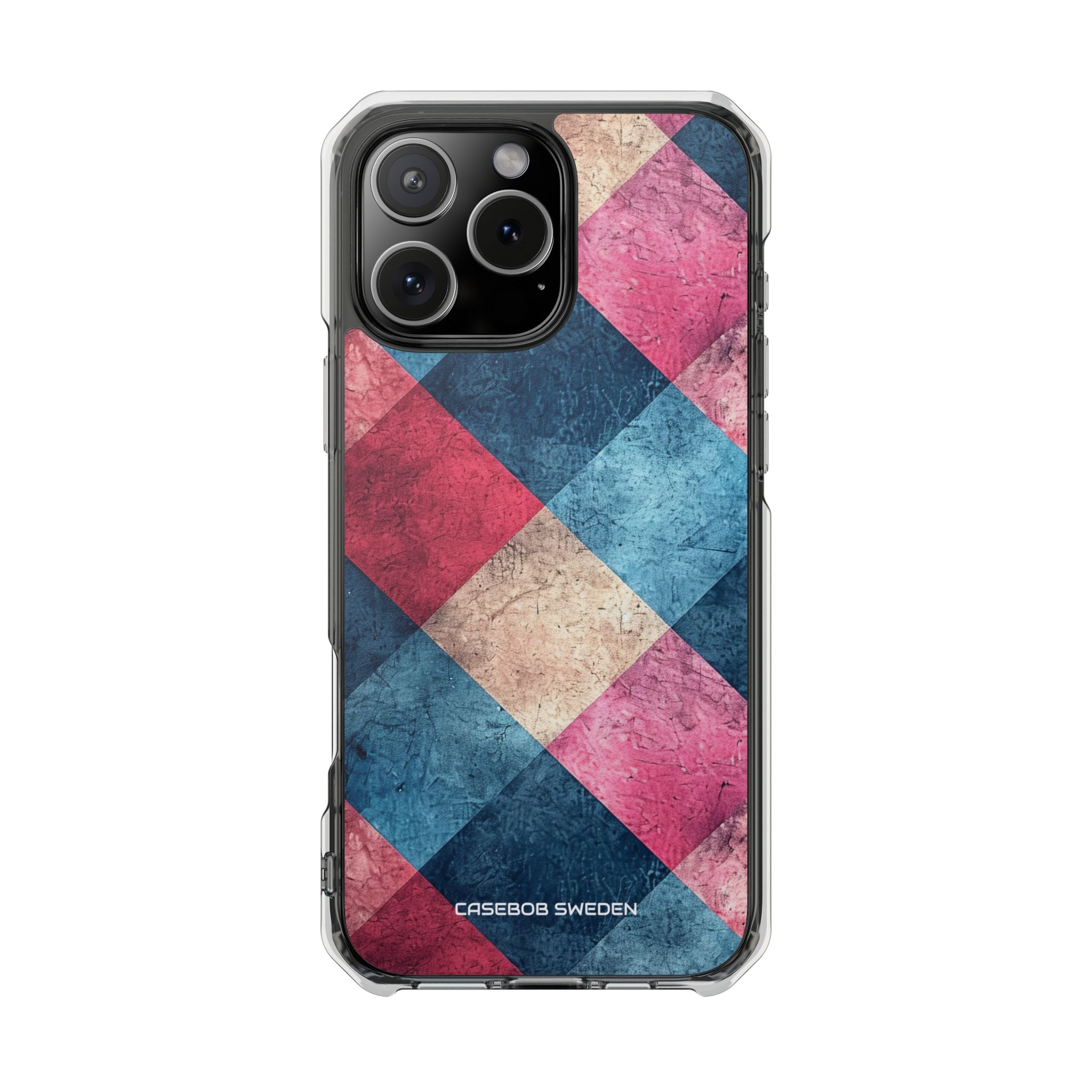 Bold Geometric Squares - Clear Impact iPhone 16 Phone Case