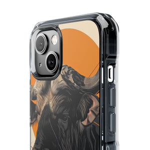 Majestic Buffalo Sun - Phone Case for iPhone (Clear Impact - Magnetic)