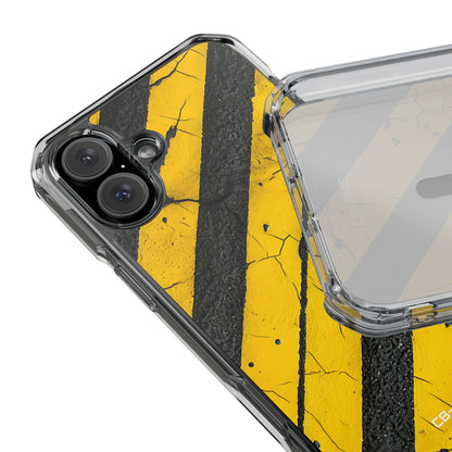Cracked Hazard Lines iPhone Case - Impact