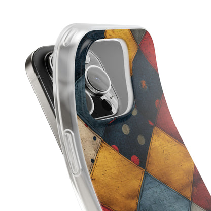 Blue Red Patchwork - Flexi iPhone 16 Phone Case