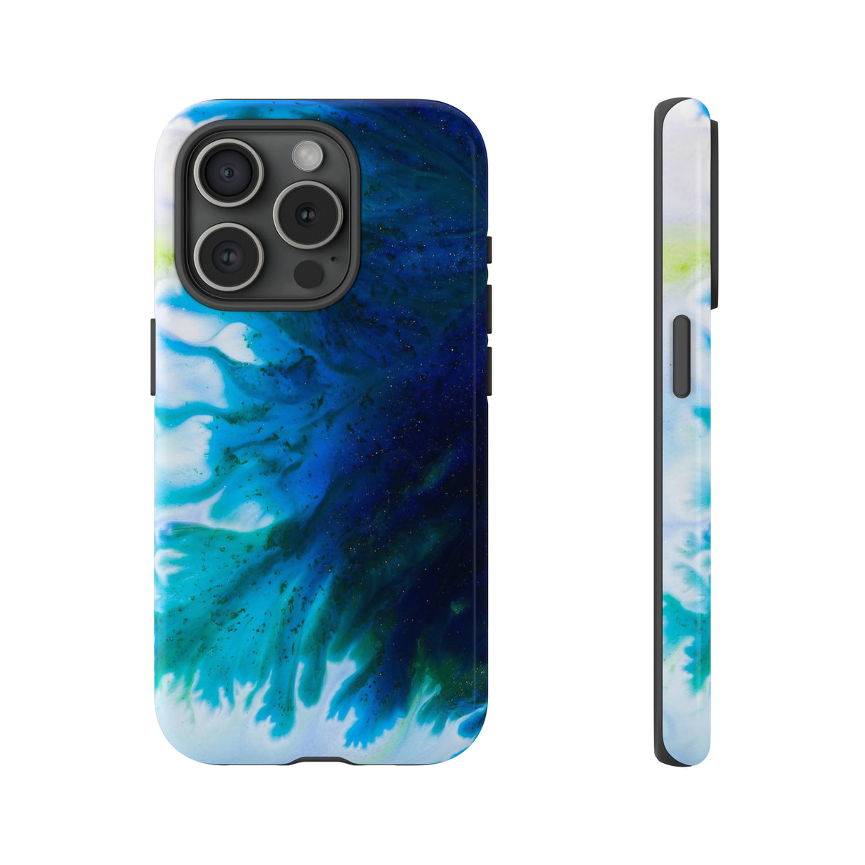 Blue Liquid Ink Art - Protective Phone Case