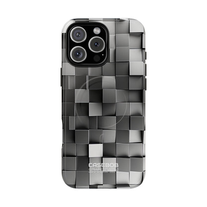 Monochrome Cube Depth iPhone 16 - Tough+