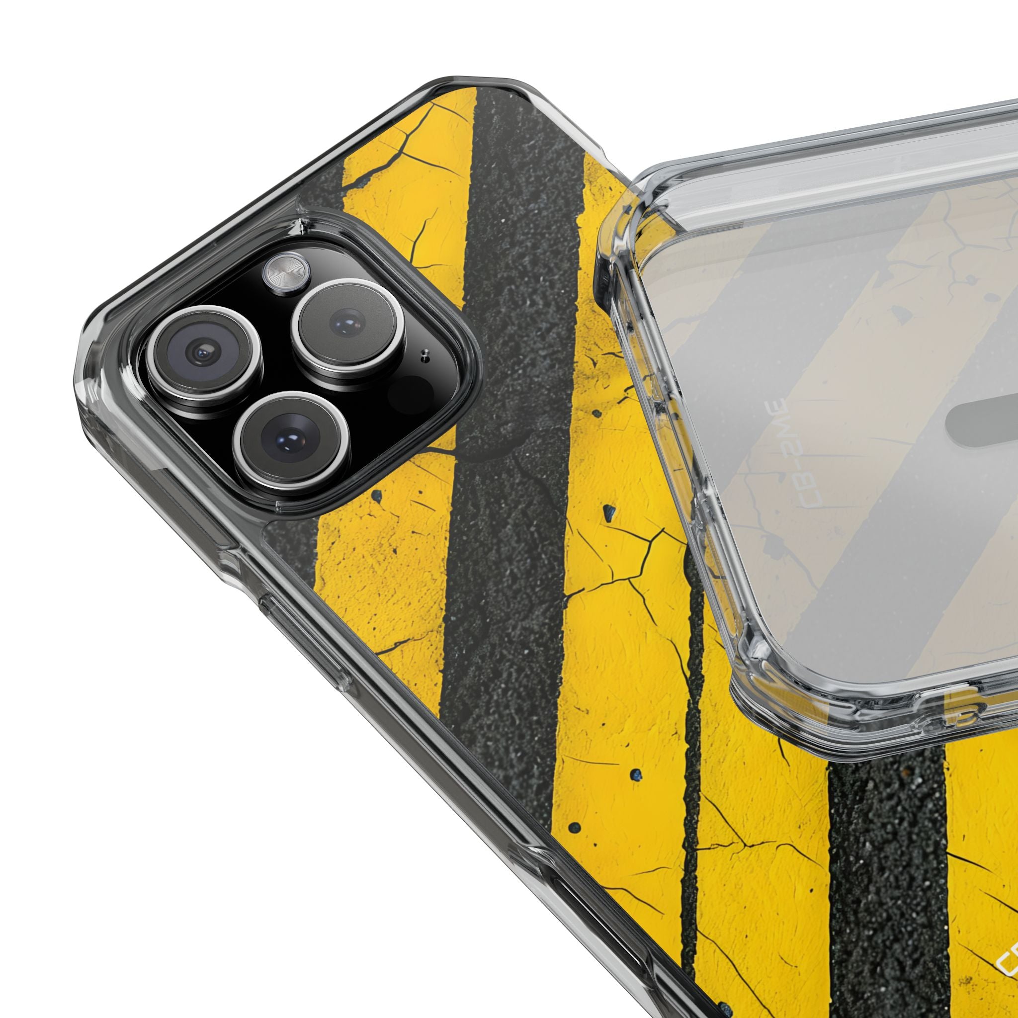 Cracked Hazard Lines iPhone Case - Impact