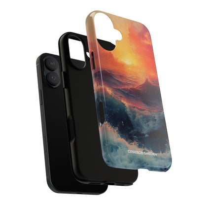 Ocean Sunset Waves - Tough iPhone 16 Phone Case