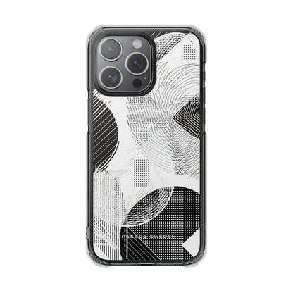 Geometric Monochrome Flow iPhone 15 - Clear Impact Phone Case