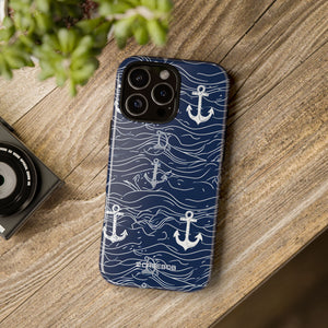 Nautical Whimsy: Anchors and Waves - for iPhone 16