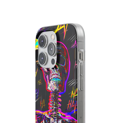 Neon Skeleton Laugh iPhone 14 Pro Case - Soft