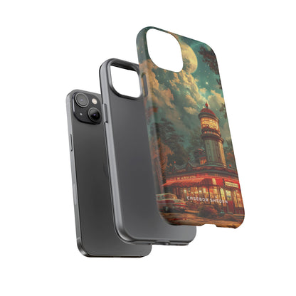 Vintage Moonlit Diner Fantasy iPhone 14 - Tough Phone Case