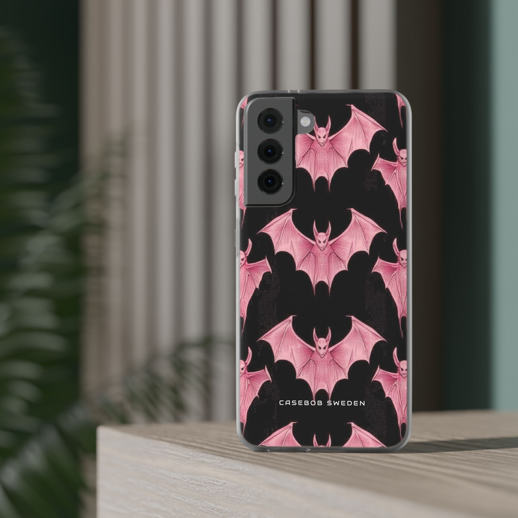 Gothic Pink Bats Aflame Samsung S21 - Flexi Phone Case