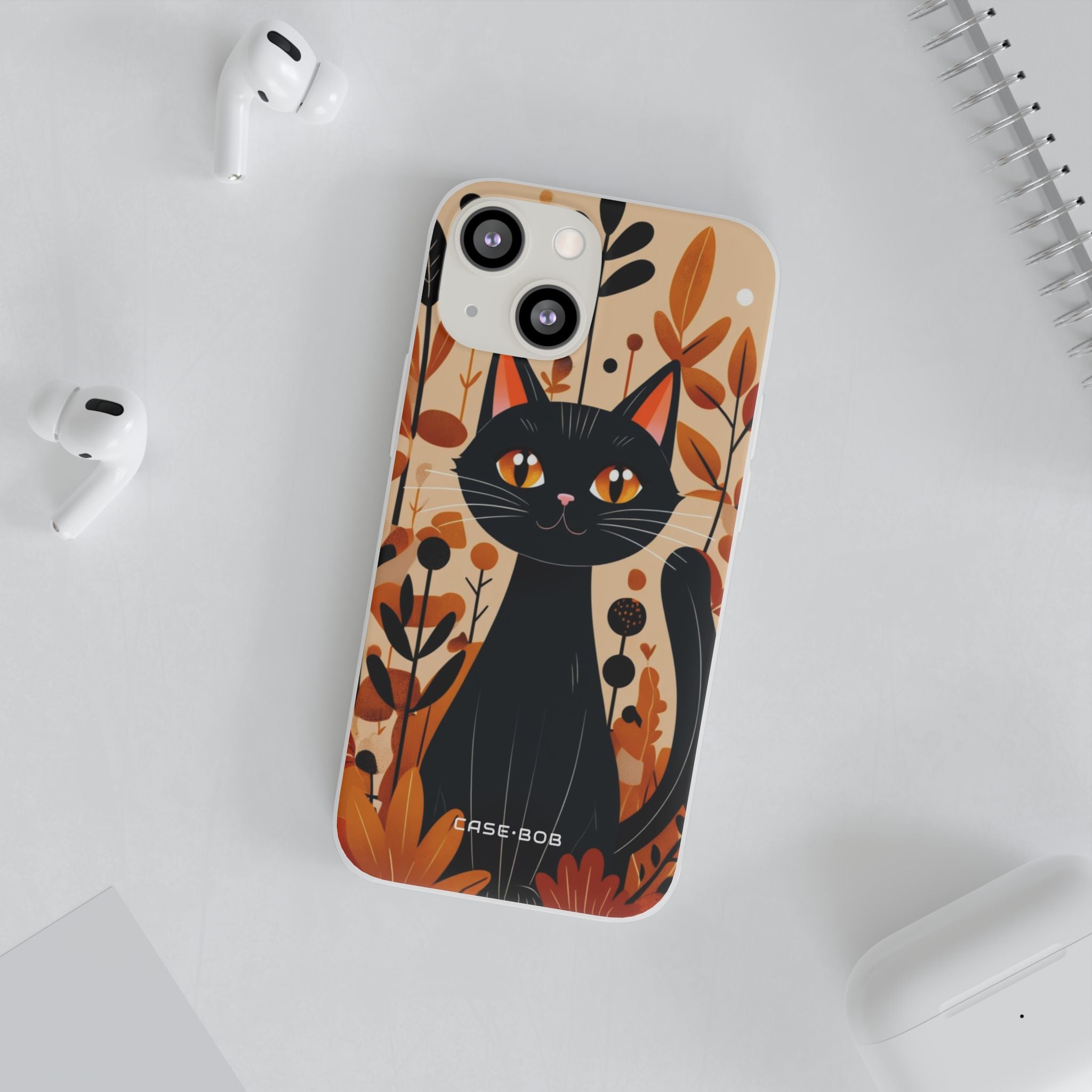 Black Cat Glow iPhone 13 mini Case - Soft