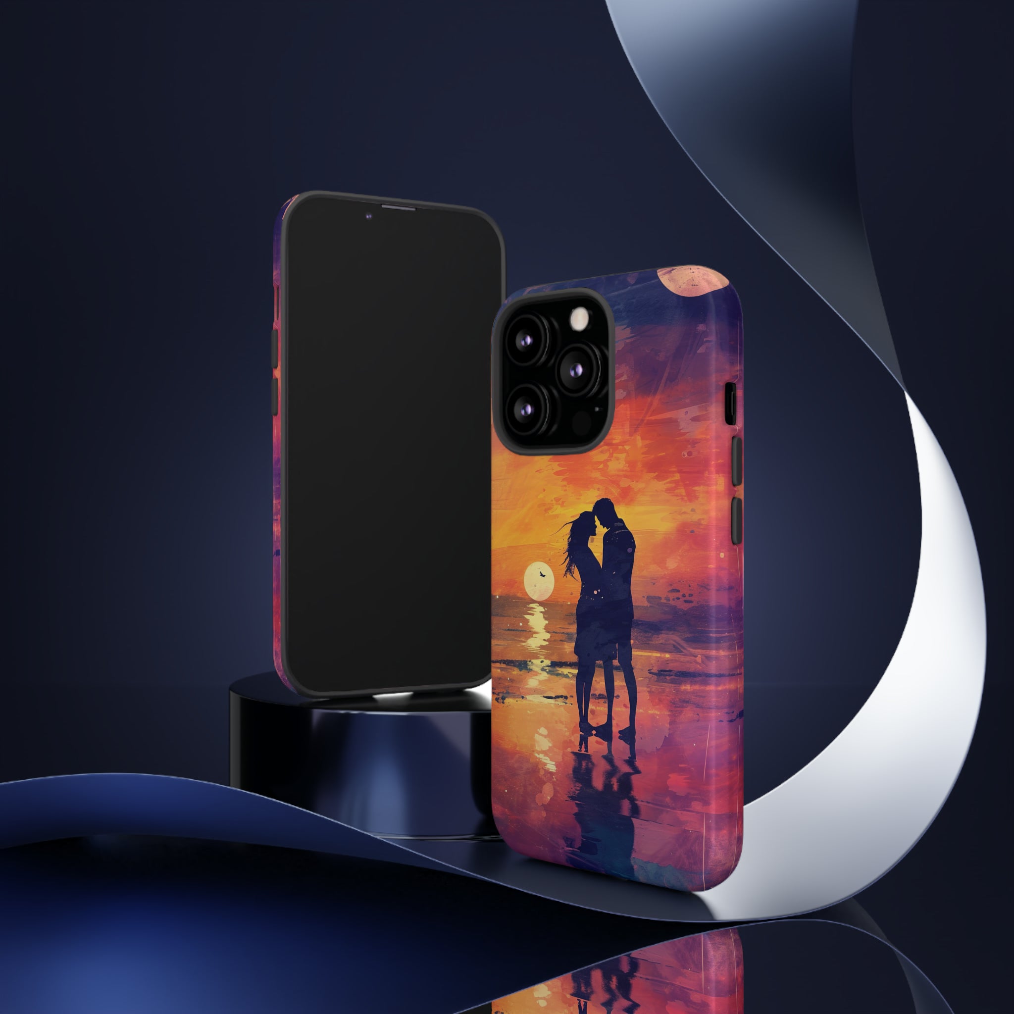 Seaside Sunset Embrace - Protective Phone Case