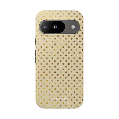 Gold Sparkle Grid Google Pixel 9 Case - Tough
