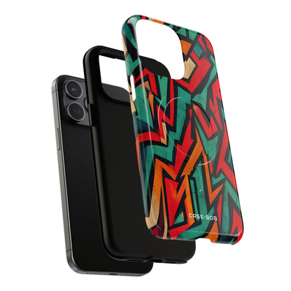Crimson Zigzag iPhone 15 Pro Max Case - Tough+