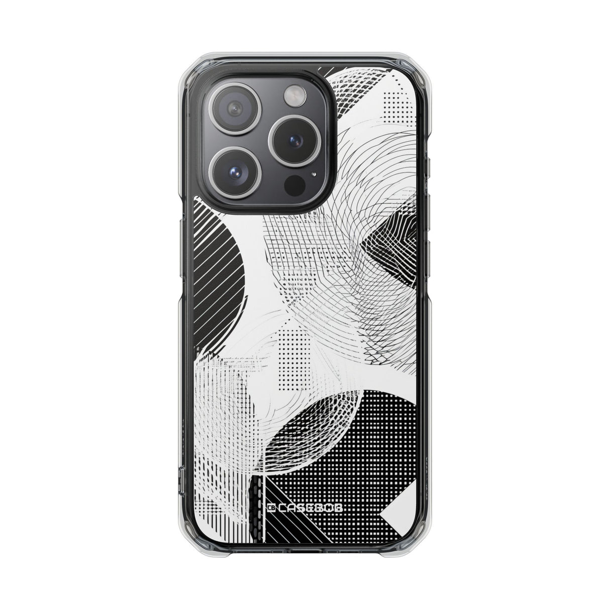 Monochrome Dynamics - Phone Case for iPhone (Clear Impact - Magnetic)