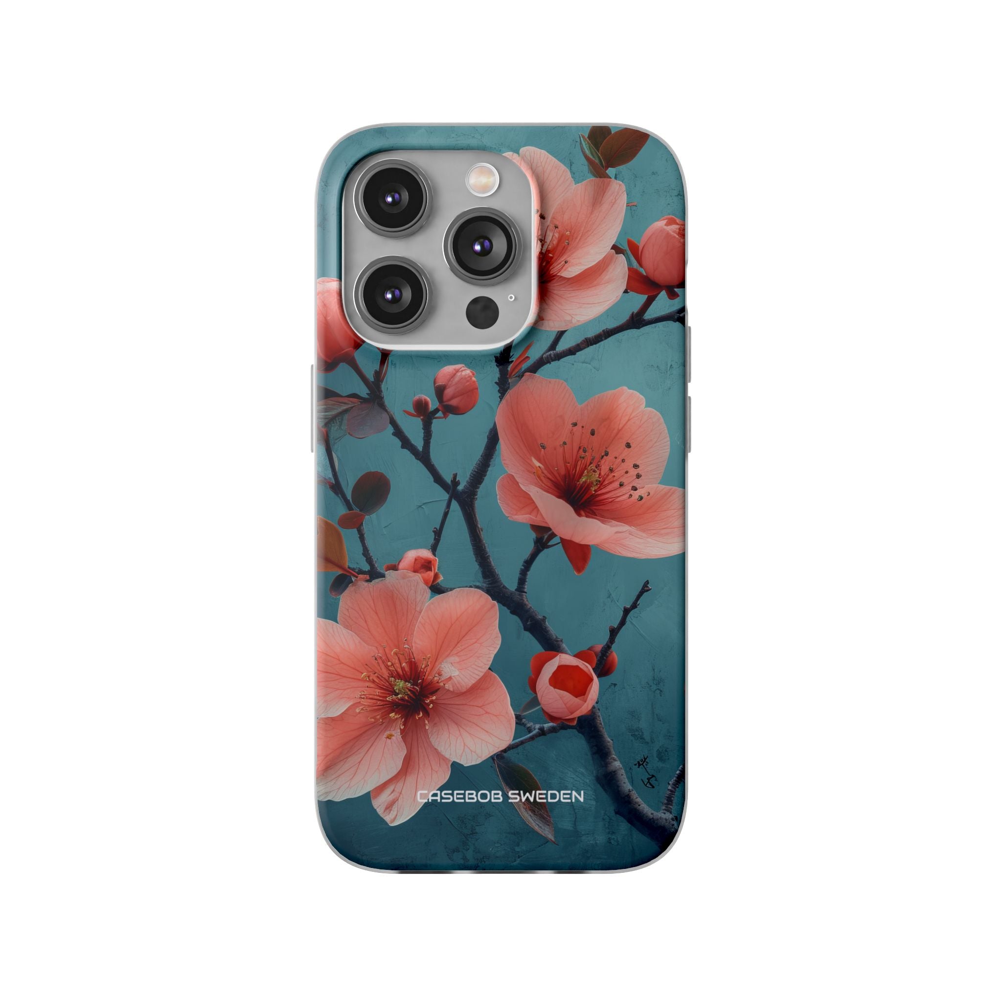 Teal Coral Blossom - Flexi iPhone 14 Phone Case