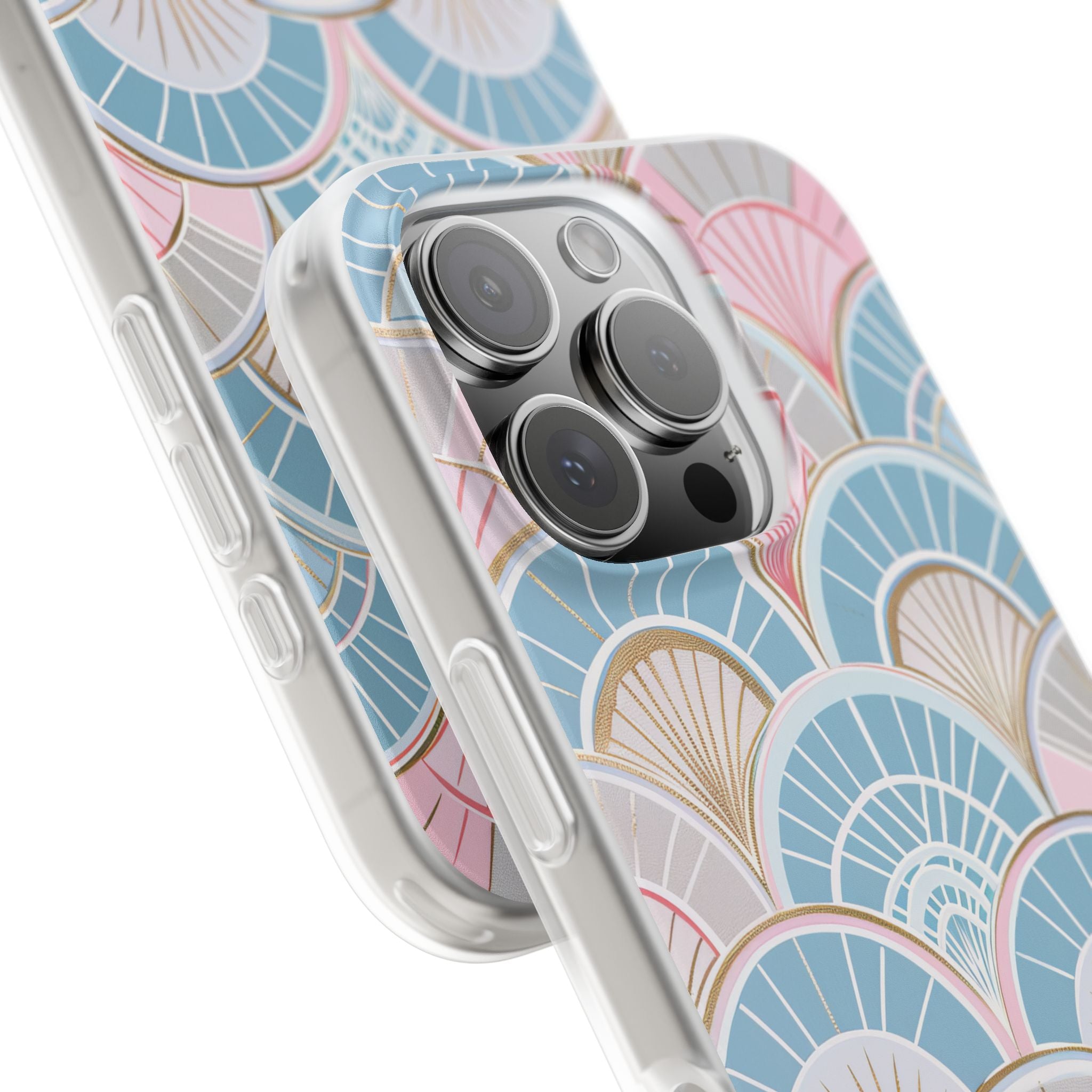 Art Deco Pastel Fan Pattern - Flexi iPhone 16 Phone Case